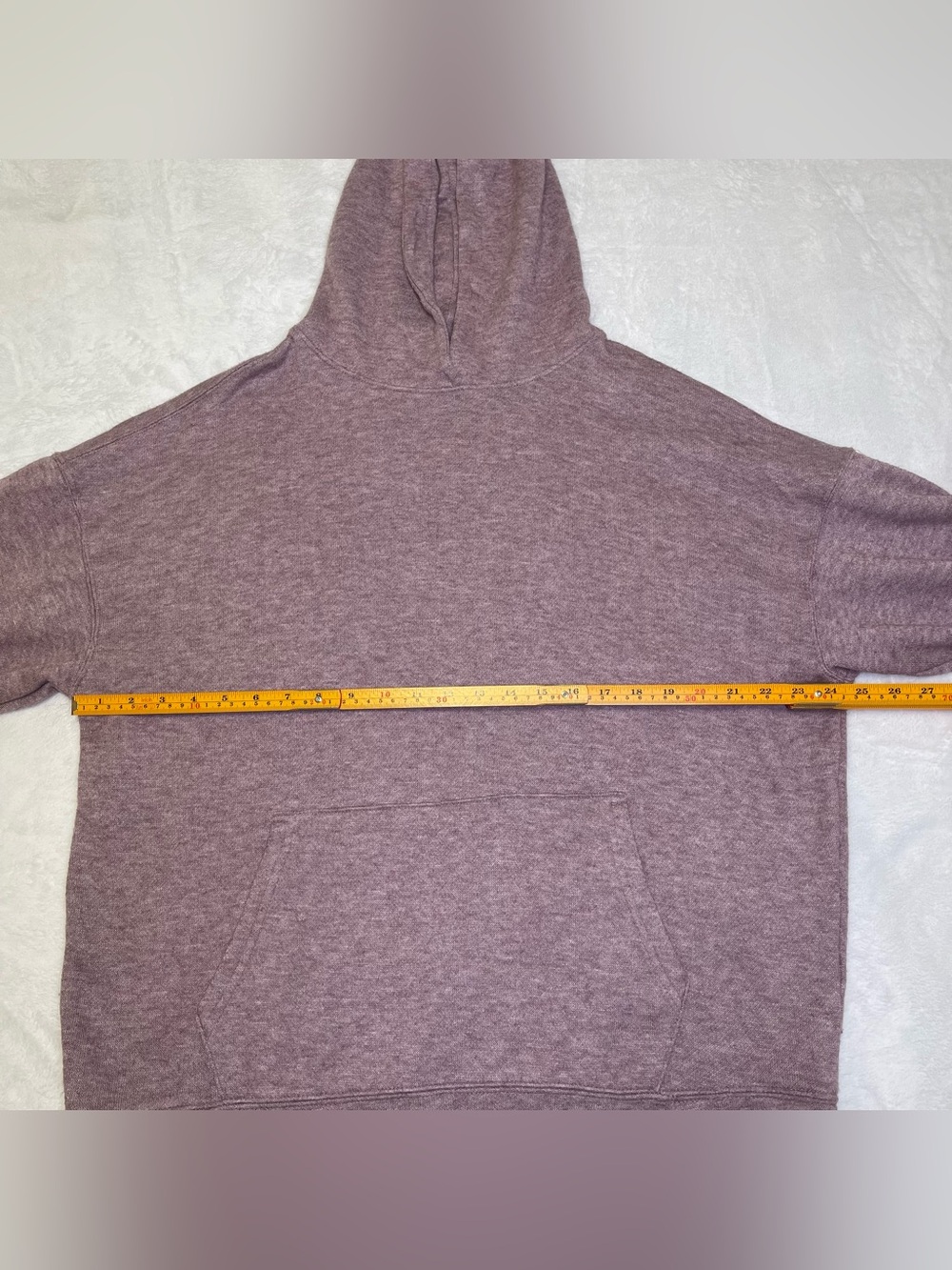 No Boundaries Men’s Medium Mauve Lavender Knit Hoodie Pouch Pocket Ultra Soft - Picture 8 of 9